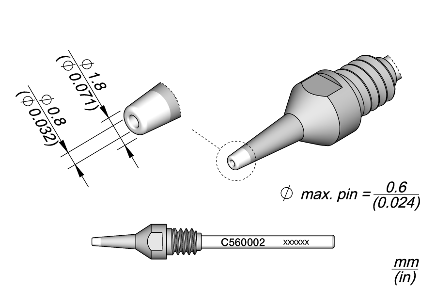 C560002 - Through-hole Desoldering Tip Ø 0.8